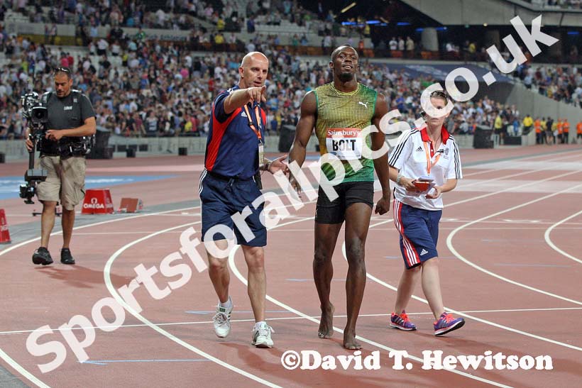 Usain Bolt, 100 metres,  2013 IAAF Diamond League, Sainsbury's Anniversary Games, Queen Elizabeth Olympic Park, London.